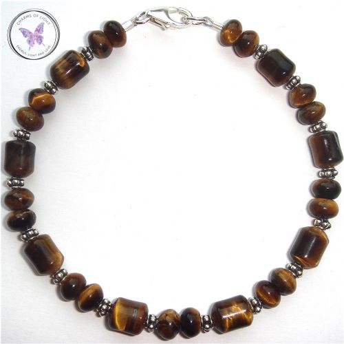 Pretty Tiger Eye Bracelet with Silver Clasp